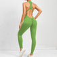 Cut-out running fitness exercise jumpsuit