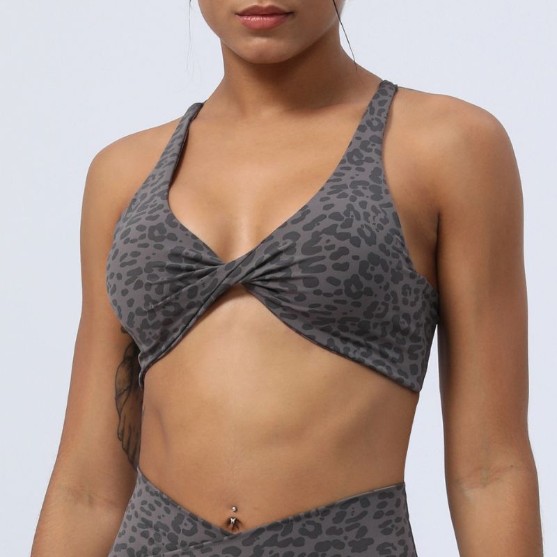 Leopard Print Running Sports Yoga Bra