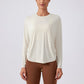 Nude and breathable long sleeve loose sports top