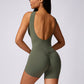 Ultra Soft Quick Dry Backless Short Length Jumpsuits