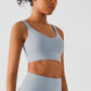 Solid color U-neck sports bra