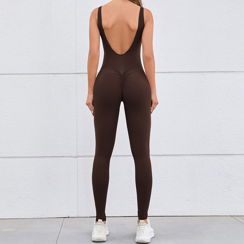 Quick-drying sports cut-out back bodysuits