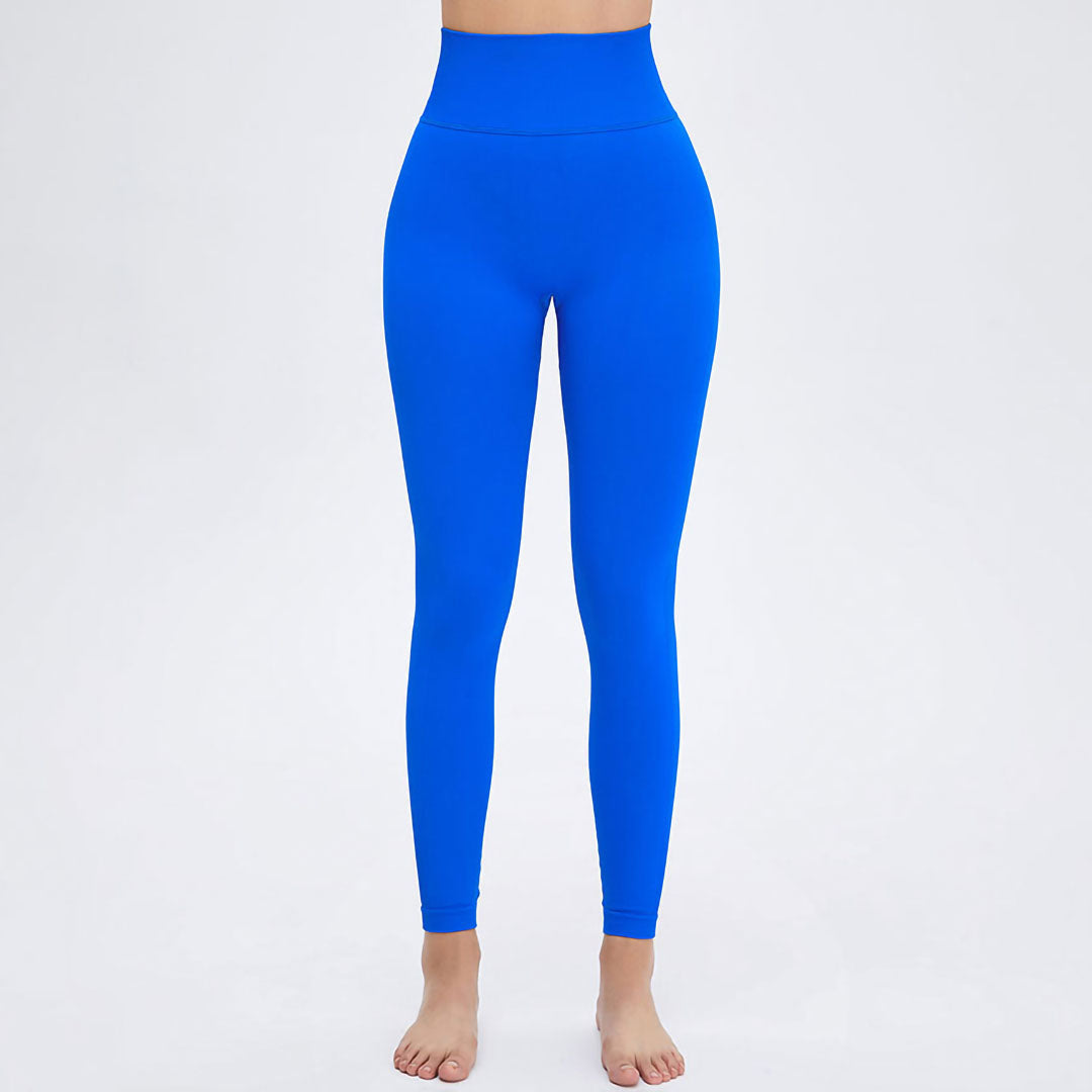 Leggings de yoga de sport taille haute de couleur unie