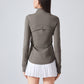 Stand Collar Full Zipper Long Sleeve Sports Jacket