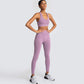 Solid color sports fitness 2-piece set