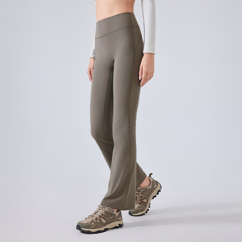 Autumn and winter velvet warm stretch sports flared leg pants