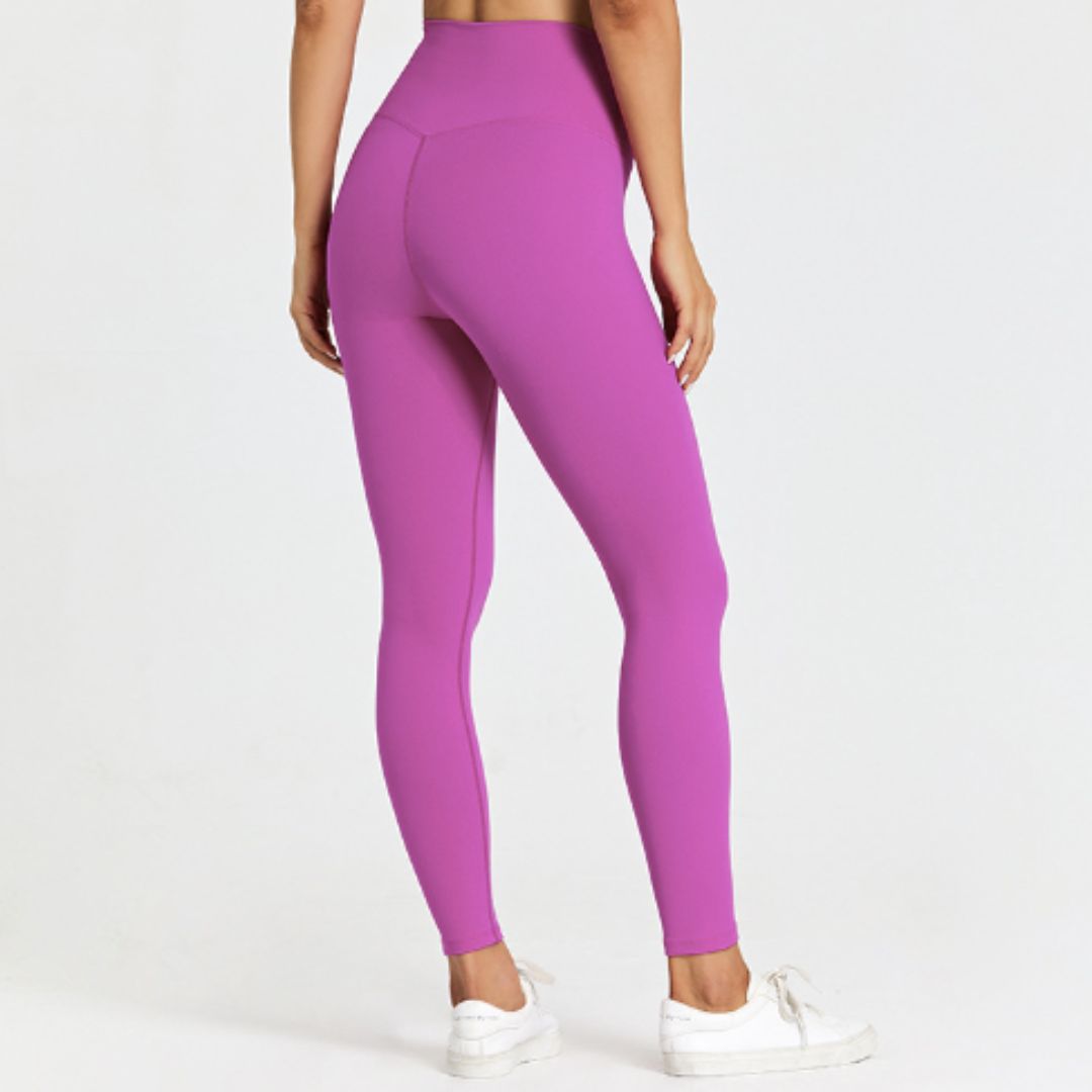 Solid color high waist yoga leggings