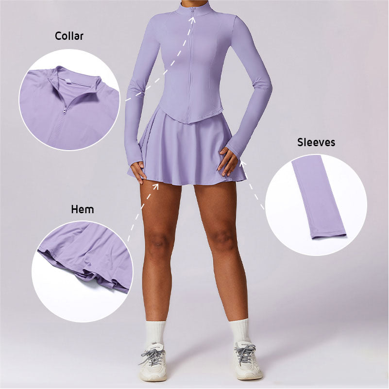 Sunscreen Ice Silk Long Sleeve & Skirt yoga Sets