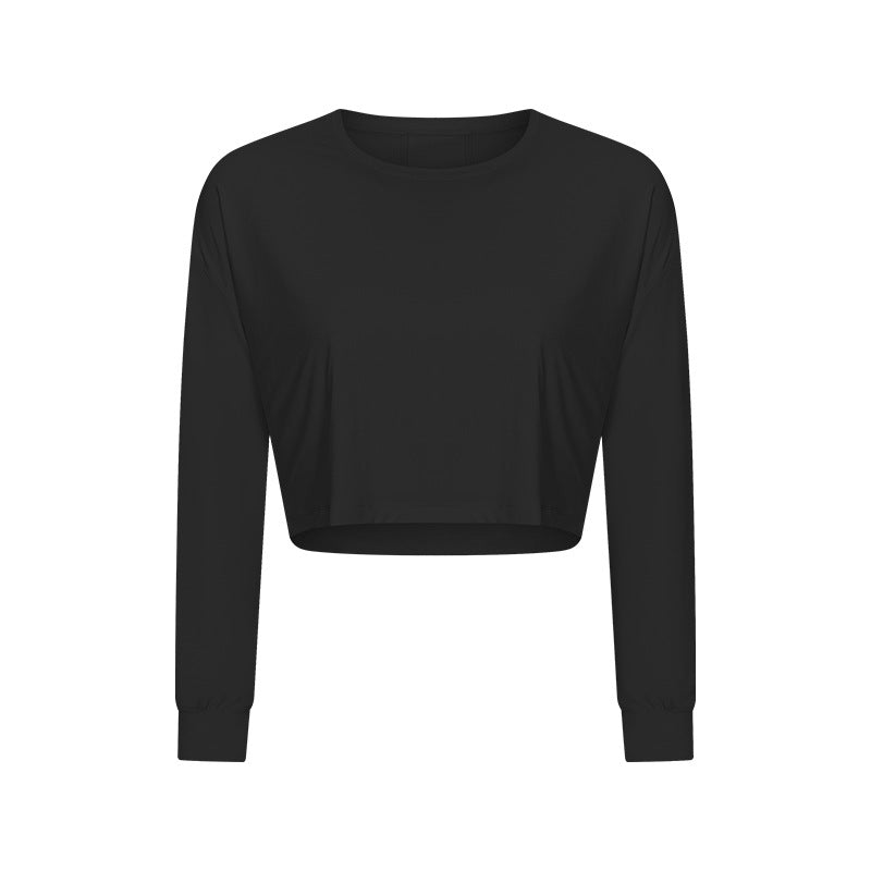 Paneled U Neck Cropped Track Top