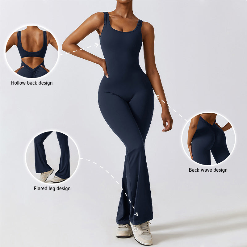 Buttock-lifted backless jumpsuit