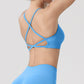 Seamless Cross Back Thin Straps Sports Bra