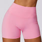 High-waisted hip-lifting skinny athletic shorts