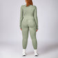 Plus Size Quick Dry Zip-Up Sports Long Sleeve + legging 2-piece set