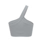 Seamless slanted shoulder sports bra