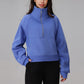 Half zipper thickened warm loose sweatshirt jacket