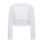 Casual Crew Neck Loose Cropped Top