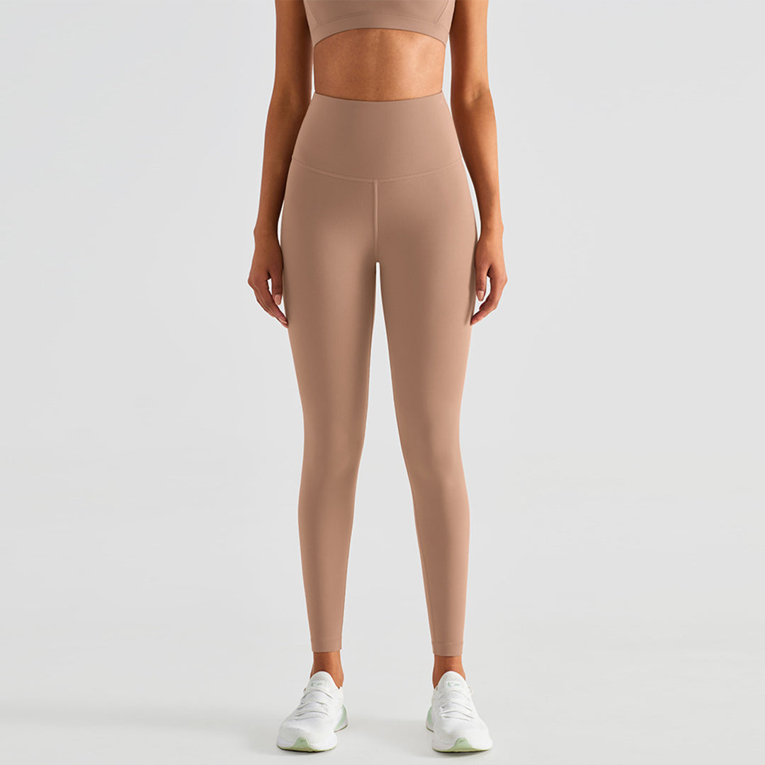 Solid color high-waisted leggings