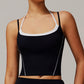 Fake two-piece halter neck beautiful back yoga vest top