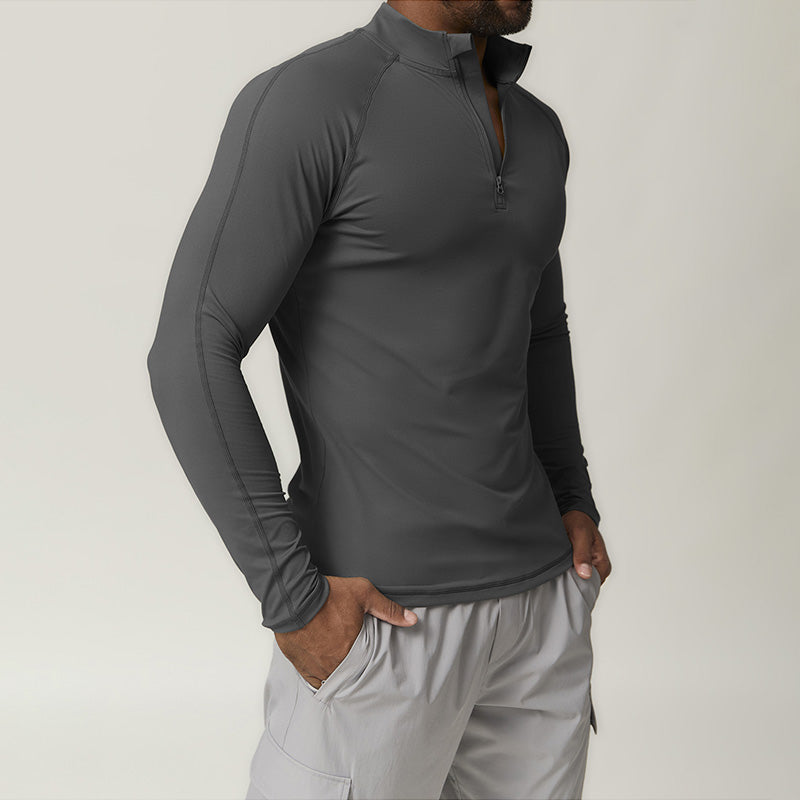 Men's sport quick dry half zipper long sleeves