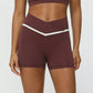 Contrasted Color cross V-waist exercise yoga shorts