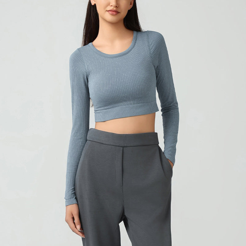 Breathable Outdoor Sports Long Sleeve Crop Top