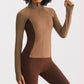 Brushed long sleeve slimming yoga clothes