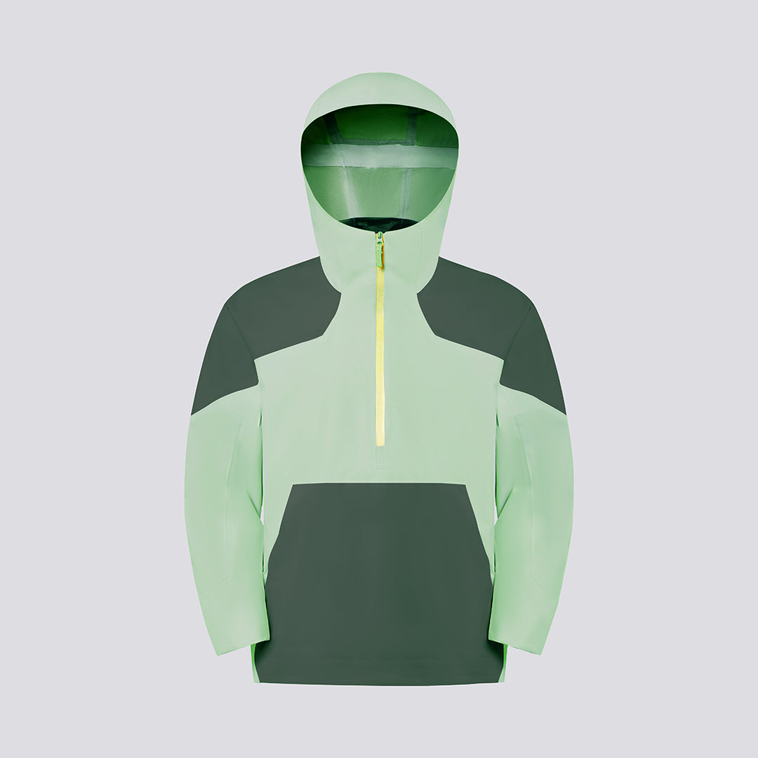 Half zip patchwork pocket waterproof jacket