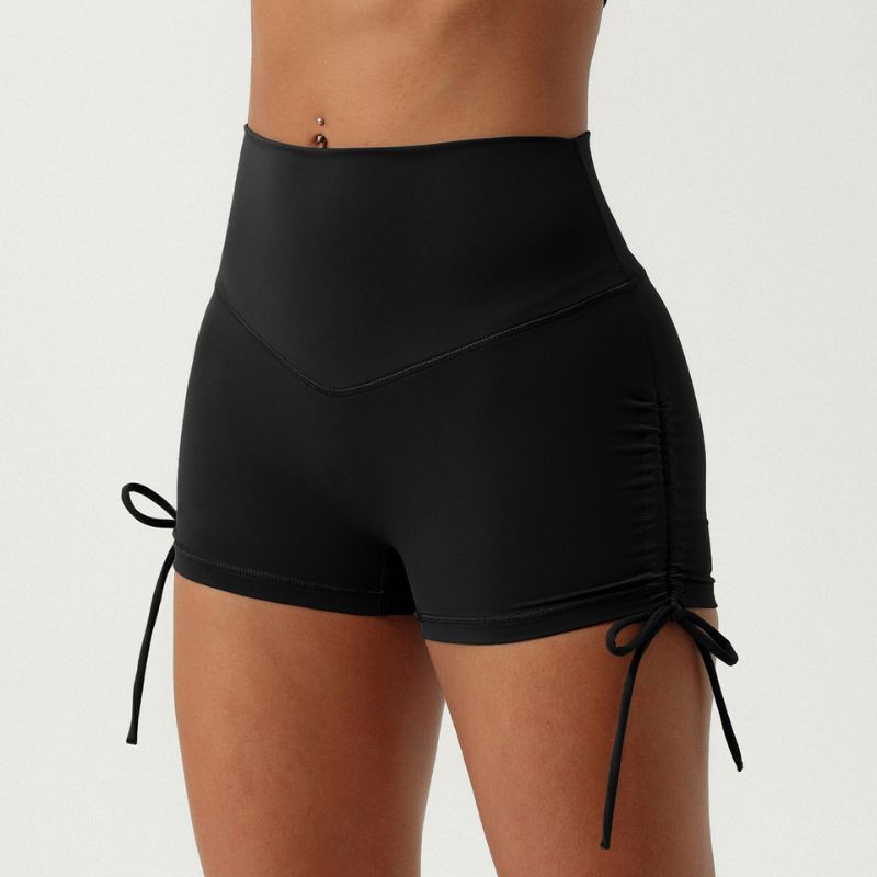 New pleated drawstring yoga shorts