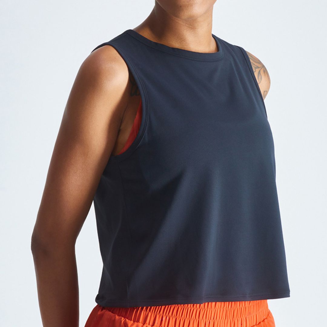 Solid color cropped sports tank tops