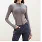 Slimming nude running fitness zipper stand collar sports Jacket Set