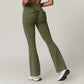 Nude skinny flared leg pants with cargo pockets