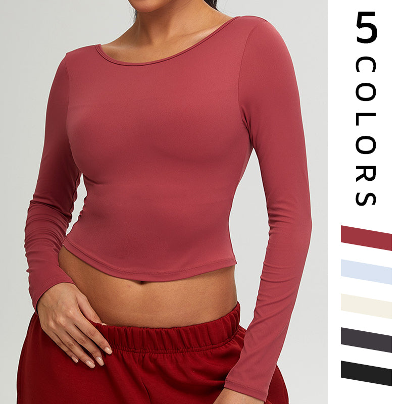 Autumn and winter long sleeved Backless yoga top