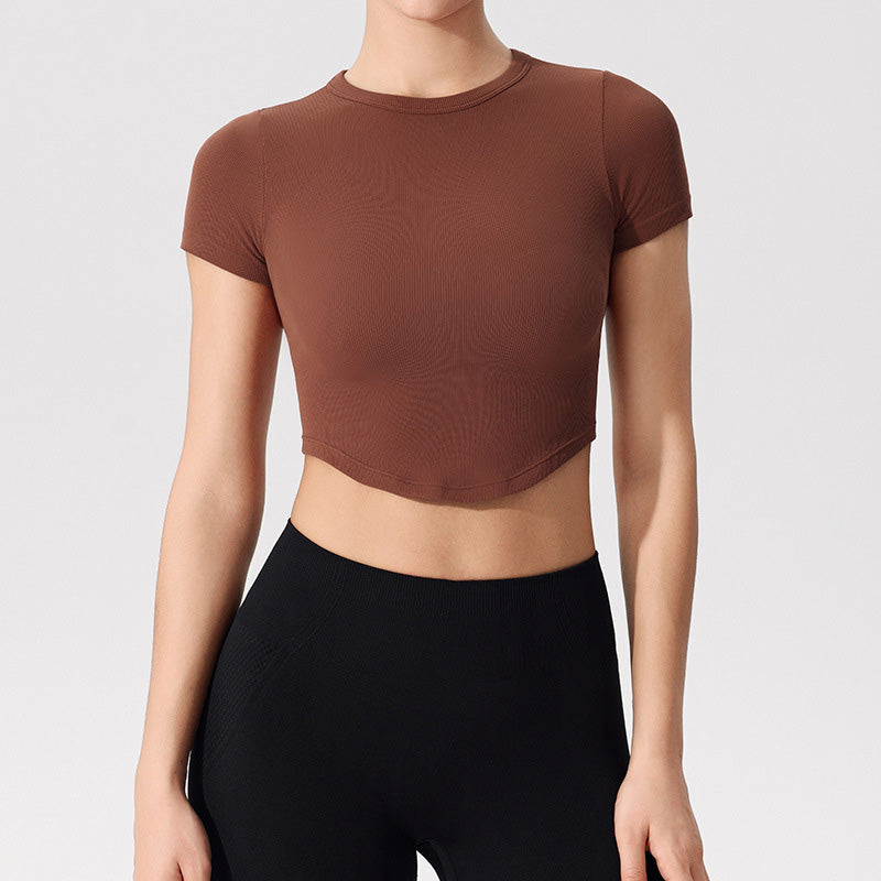 Ultra-soft Quick Dry Short Sleeve Yoga Crop Top