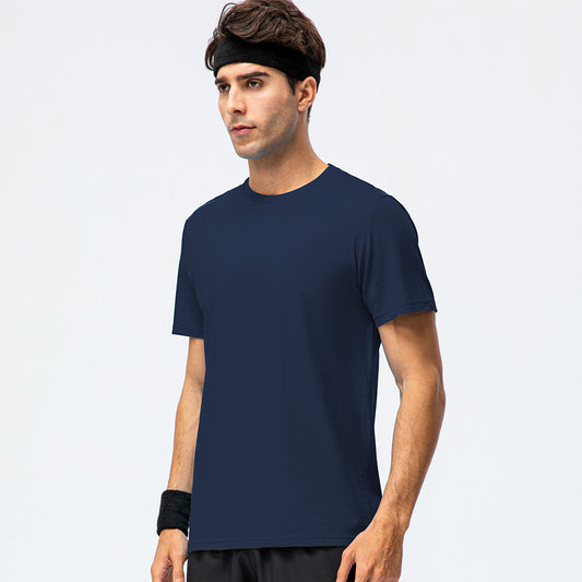 Men's solid color breathable sports T-shirt