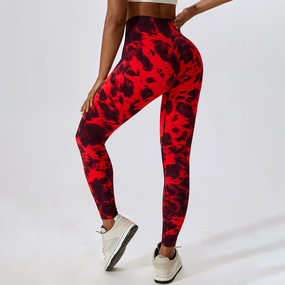 Tie-dye seamless high waist yoga leggings