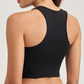 Stretch slimming fixed padded sports bra