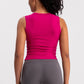 Nude pleated slimming fitness running vest top