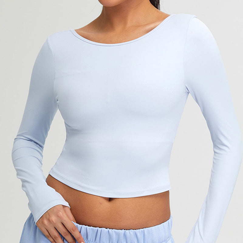 Autumn and winter long sleeved Backless yoga top