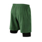 Men's fake two solid color training shorts