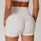 Solid brushed hip High-waist shorts