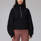 Half zipper thickened warm loose sweatshirt jacket