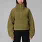 Half zipper thickened warm loose sweatshirt jacket