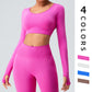 Seamless Cross back Long sleeve Crop Top