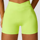 Peach hip high waist yoga shorts