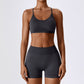 Seamless back cross training bra shorts 2 piece set