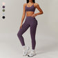 Thin straps sports Bra + High-waist leggings 2-piece set