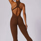 Quick-drying zipper fitness sports tight Jumpsuits