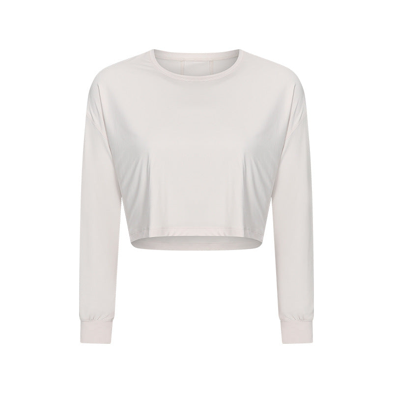 Paneled U Neck Cropped Track Top