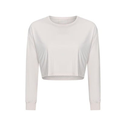 Paneled U Neck Cropped Track Top