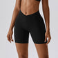 Short de sport taille haute rehaussant les hanches